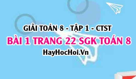 Giải bài 1 trang 22 Toán 8 Tập 1 SGK Chân trời sáng tạo